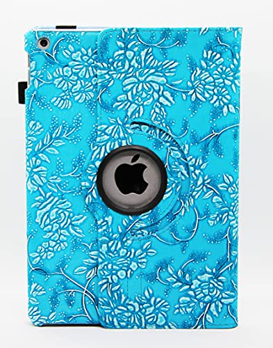 LiViTech iPad Air 3rd Gen 2019 / iPad Pro 10.5' 2017 Case, Grape Flower 3D Effect 360 Rotating PU Leather Stand Smart Case Cover for Apple iPad Air 3 (IPAD AIR 3 & IPAD PRO 10.5', Blue)