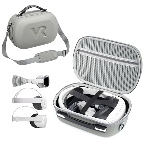 DEVASO Hard Carrying Case for Meta Quest 3, Quest 2, Vision Pro, Large Capacity Travel Case for Oculus Quest 3 VR Gaming Headset and Touch Controllers Accessories, Suitable for Travel and Home Storage