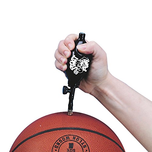 Tandem Sport Pocket Pump - Mini Ball Pump with Hose & Air Release Valve - Travel Size Ball Pump for Volletballs, Basketballs & Footballs - Easy, One Hand Operation - Black