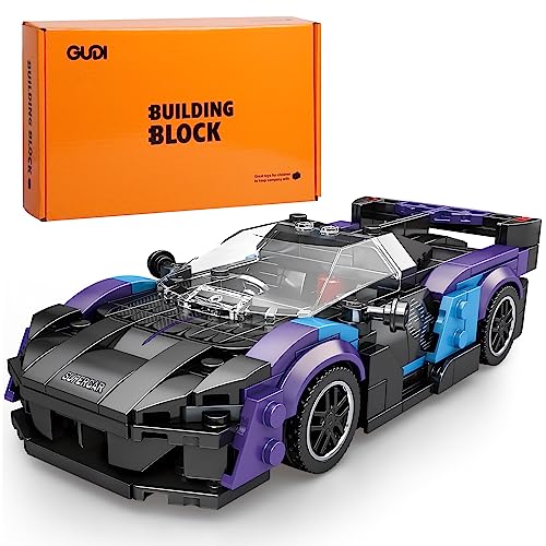 GUDI Speed Champion Race Car Building Set for Boys Age 8-12, Technic Car Building Kit for Adults, Cool Model Toy Car Set Display Collection, STEM Building Toy Gifts for Children(390pcs)