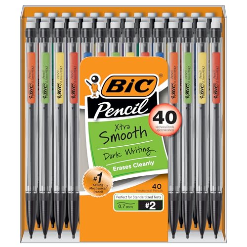BIC Xtra-Smooth Mechanical Pencil (MPP40MJ), Medium Point (0.7mm), Perfect for the Classroom and Test Time, 40-Count