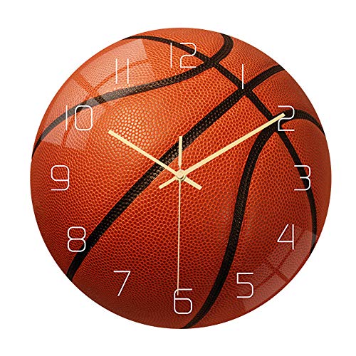 Back To School Supplies Basketball Football Soccer Golf Baseball Tennis Wall Clock Bedroom Livingroom Birthday Chritmas Gifts Present for Kids Son Boys Baby Child NBA Basketball MLB Fans (Basketball)