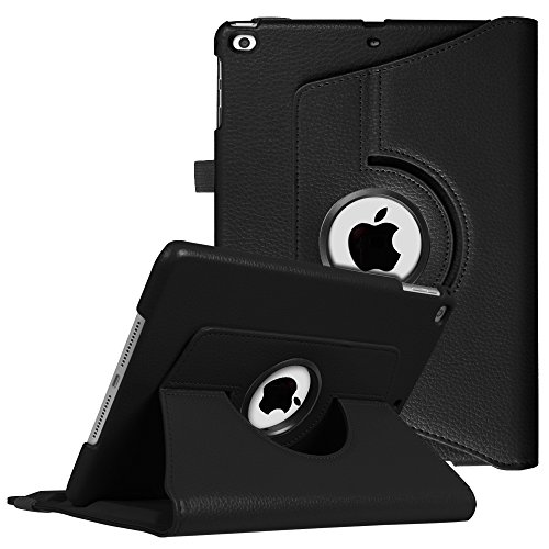 Fintie Rotating Case for iPad 6th / 5th Generation (2018 2017 Model, 9.7 inch), iPad Air 2 (9.7 Inch), iPad Air 1 (9.7 Inch) - 360 Degree Rotating Protective Stand Cover Auto Sleep, Black