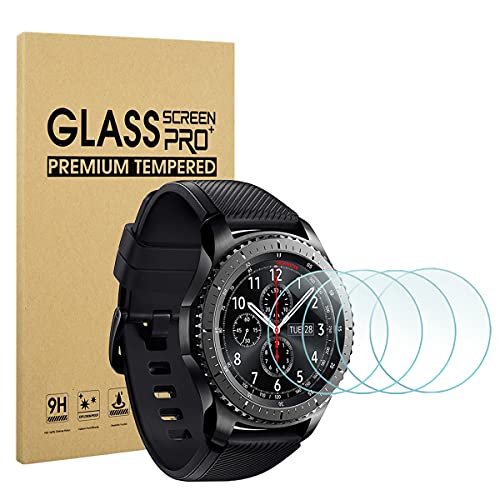 Diruite 4-Pack for Samsung Gear S3 Frontier/Classic Screen Protector,Tempered Glass for Gear S3 Classic Smart Watch 1.3 Inch [2.5D 9H Hardness] [Bubble-Free] [Anti-Scratch]