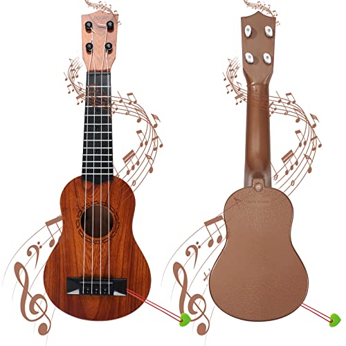 Raimy 17in Kids Ukulele Guitar - 4 Strings Mini Guitar Children Musical Instruments Educational Toys with Picks for Toddler Kids Boys Girls Beginner (Mahogany)
