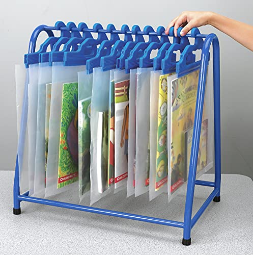 School Specialty TA-7219KD-BL Metal Read Along Book Rack, Blue
