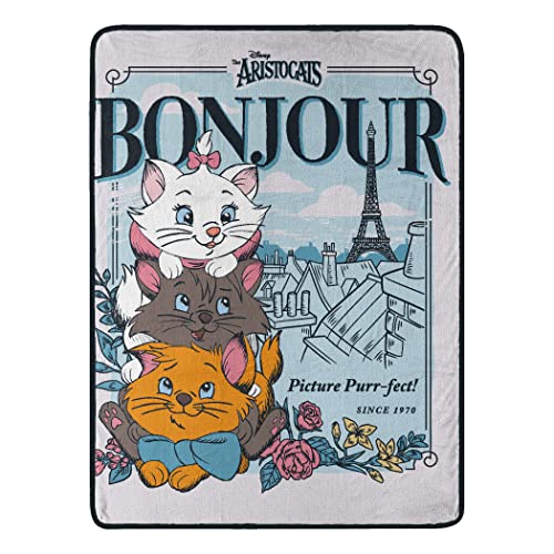 Northwest Disney's Aristocats Micro Raschel Throw Blanket, 46' x 60', Bonjour