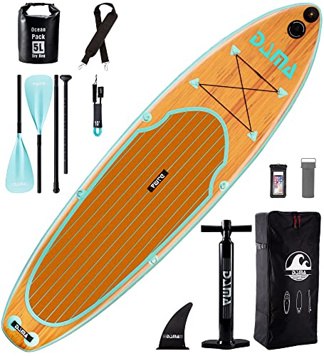 DAMA 10'6'x32'x6' Inflatable Paddle Board, sup Board, Paddleboard w/Camera Seat, Floating Paddle, Hand Pump, Board Carrier, Waterproof Bag, Drop Stitch, Traveling Board for Surfing