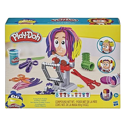 Play-Doh Crazy Cuts Stylist Hair Salon Pretend Play Toy for Kids 3 Years and Up with 8 Tri-Color Cans, 2 Ounces Each, Non-Toxic
