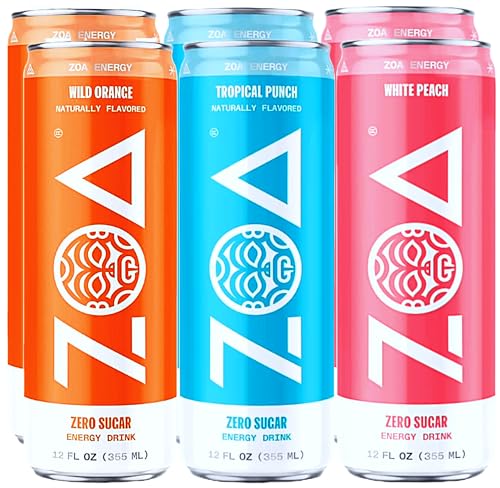 Zero Sugar Energy Drink | Assortment of White Peach, Tropical Punch and Wild Orange in a 12 Fl oz cans | Rich in Vitamin C, B Vitamins, Superfoods Camu and Acerola, Natural Caffeine and Potassium | BETRULIGHT Value Pack of 6
