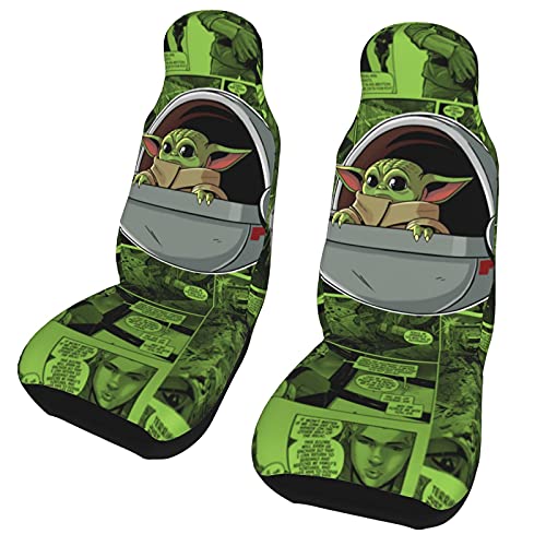 FGHdiy Car Front Seat Covers,Universal Fit Women Men Luxury Print Seats Protector Apply to Sedan, Truck, SUV, Black, One Size