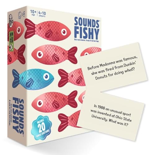 Sounds Fishy Board Game: The Bluffing Family Game for Kids 10+ - Best New Family Quiz Games, Trivia Games for Groups of People…