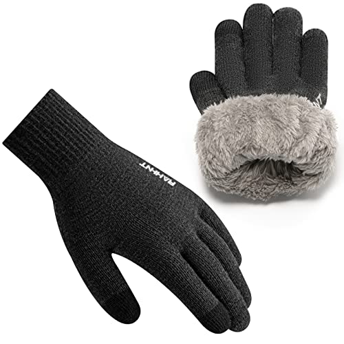 Rahhint Thermal Winter Gloves for Men Women Wool Knit Gloves with fleece lining insulated Liner Keep Hand Warm Gift