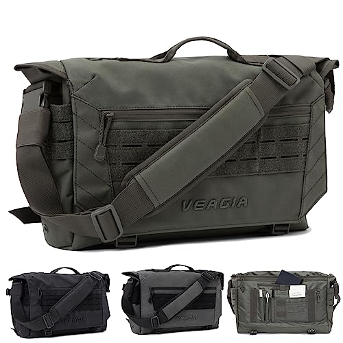 VEAGIA Messenger Bag For Men Laptop Bag Tactical Briefcase Canvas Crossbody Satchel Computer Shoulder Bags(17x12x5inch)