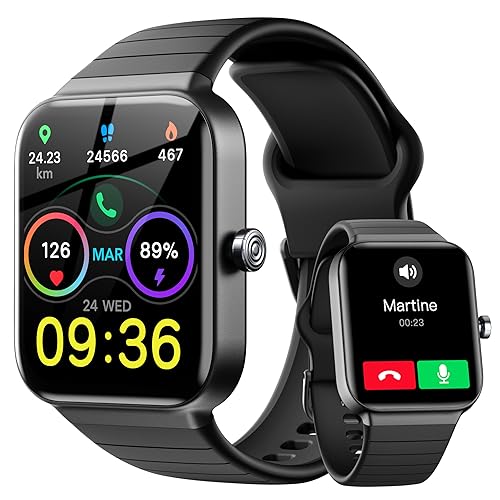 ENOMIR Smart Watch for Women Men with Bluetooth Call,Alexa Built-in,24/7 Blood Oxygen Heart Rate Sleep Fitness Tracker 5ATM Waterproof Calorie Pedometer Men Women's Smartwatches for Android iOS Phones