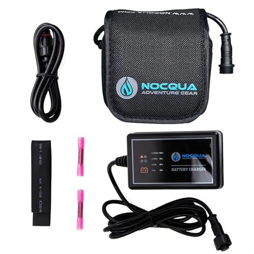 Nocqua 4.4Ah Pro Power Kit for Outdoor and Water Sports Use - Rechargeable - Compatible with GPS, Depth Finders, Fish Finders, Ice Fishing and Most 12V Electronics