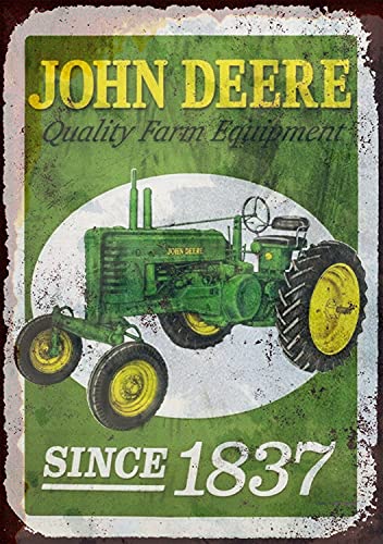 Tin Sign John Deere Metal Vintage Art Poster Plaque Garage Home Wall Decor 12'' X 8'' Sign