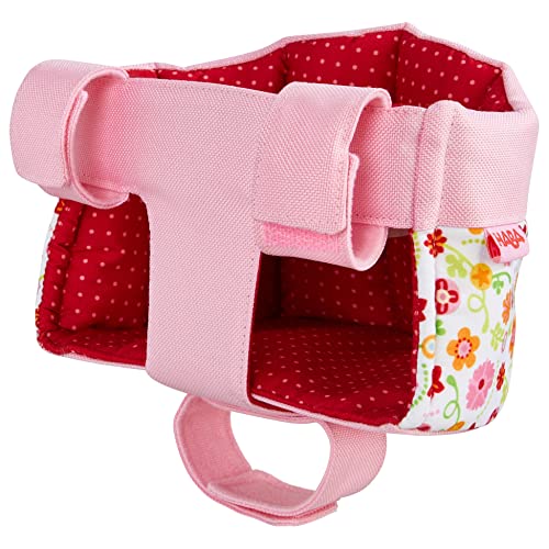 HABA Soft Doll's Bike Seat Flower Meadow - Attaches to Handlebars with Hook & Loop Attachment (Scooters Trikes & Bicycles)