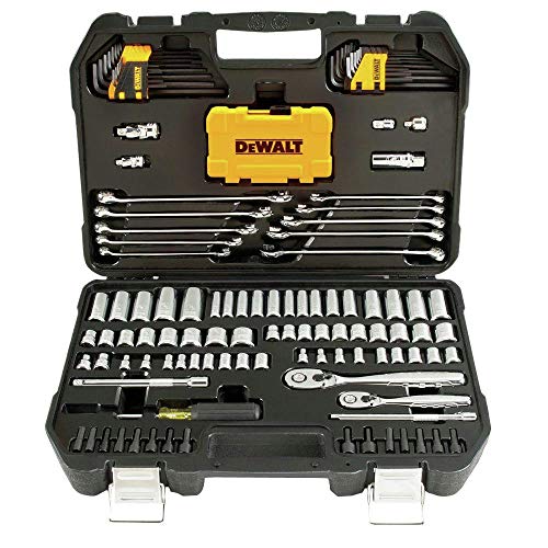 DEWALT Mechanics Tools Kit and Socket Set, 142-Piece, 1/4 & 3/8' Drive, MM/SAE (DWMT73802)