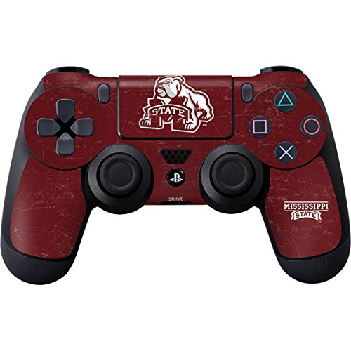 Skinit Decal Gaming Skin for PS4 Controller - Officially Licensed College Mississippi State Bulldogs Distressed Design