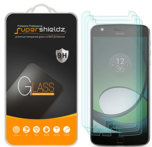 Supershieldz (3 Pack) Designed for Motorola Moto Z Play and Moto Z Play Droid Tempered Glass Screen Protector, Anti Scratch, Bubble Free