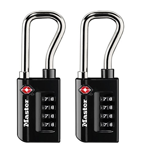Master Lock 4696T, Pack of 2 TSA Approved Luggage Lock, 2 Pack, Set Your Own Combination, Black, 2 Count