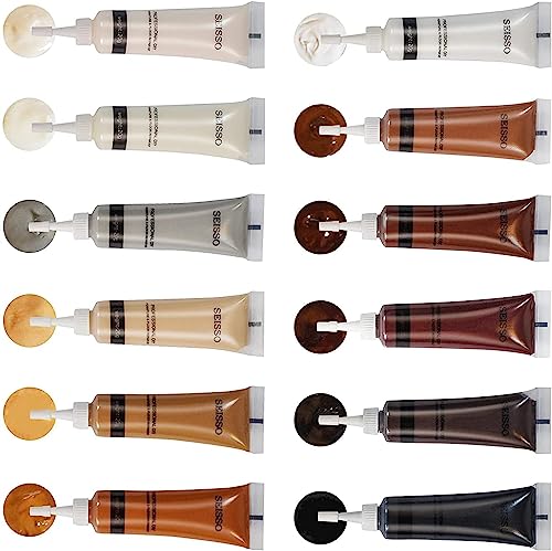 SEISSO Wood Repair Kit Wood Touch up Paint Restore Any Wood Furniture Wood Stain, 12 Colors Cover Surface Scratch for Wooden Floor Table, Filler Furniture Paint Oak, Cabinet, Door, Veneer, Walnut,