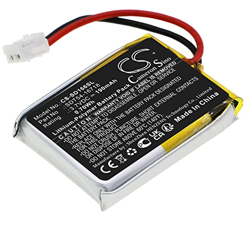 Cameron Sino New 190mAh Battery for No Bark Collar SBC-10, SDT54-16683, SDT54-16684, YardTrainer YT-100 Collar, YardTrainer YT-100S Collar