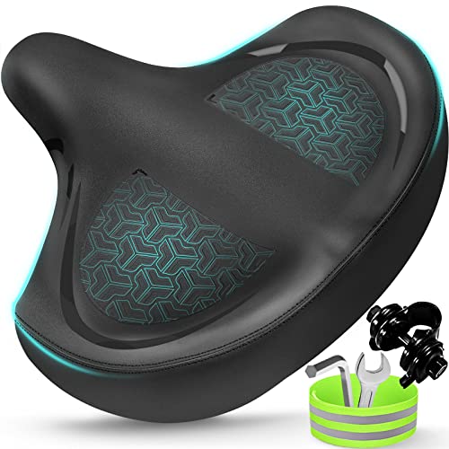 Twomaples Bicycle Seat, Bike Seat for Women Men Extra Comfort Wide, Oversized Comfortable Seats Saddle for Peloton Bikes, Fit for Exercise Bikes, Electric Bikes, Mountain Bikes, Cruiser Bikes