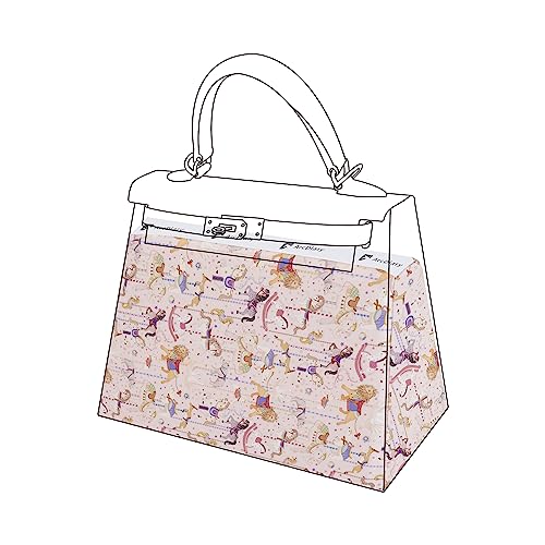 ArcDiary Rayon Purse Pillow Shaper Insert, unique pattern handbag shapers, Memory Foam, for Kelly mini/25/28/32/35 bags (Kelly28,Circus(Pink))