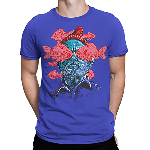 The Life Aquatic with Steve Zissou Art T-Shirt, Wes Anderson Tee (2XL) Blue