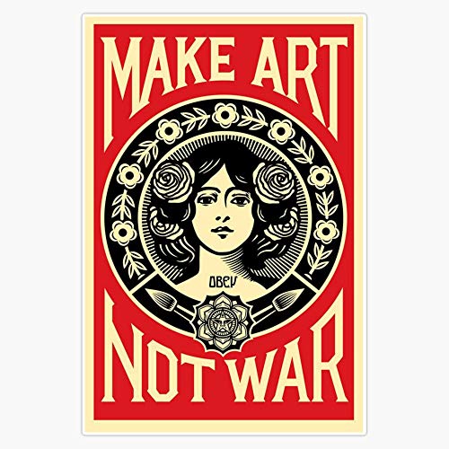 Art Not War Vinyl Waterproof Sticker Decal Car Laptop Wall Window Bumper Sticker 5'