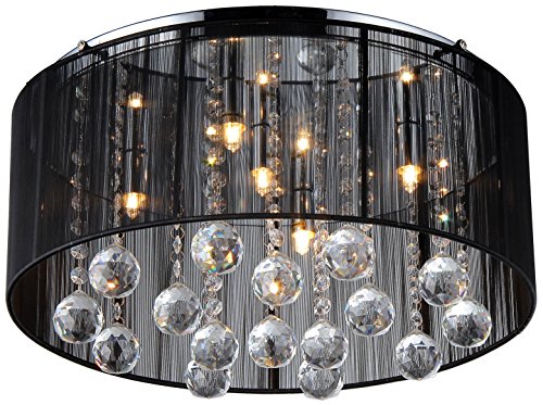 Warehouse of Tiffany Jasmine Crystal Chandelier,Black, 9'