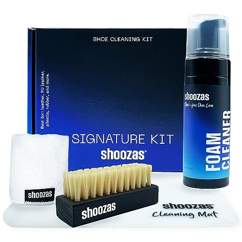 Shoozas Signature Shoe Cleaner Kit - No Water Needed, Quick Dry, Non-Toxic, Mess-free Clean, Best for Leather, Plastic, Rubber, Soles, Includes Cleaning Mat