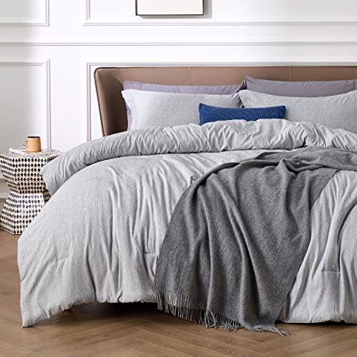 Bedsure Queen Comforter Set Kids - Grey Queen Size Comforter, Soft Bedding for All Seasons, Cationic Dyed Bedding Set, 3 Pieces, 1 Comforter (90'x90') and 2 Pillow Shams (20'x26'+2')