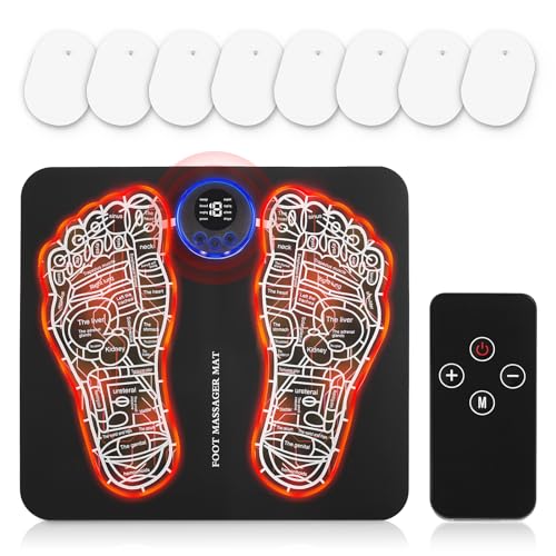 Phixnozar EMS Foot Massager –Foldable Feet & Calves Massage Mat for Muscles Relaxation,Pain Relief,15 Modes and 16 Intensity Levels,TENS (Mode:KTR-2493)