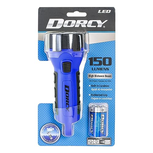 Dorcy 55 Lumen Floating Water Resistant LED Flashlight with Carabineer Clip, Blue (41-2514)