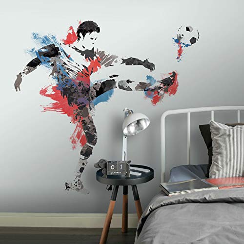 RoomMates RMK2490GM Men's Soccer Champion Peel and Stick Giant Wall Decals