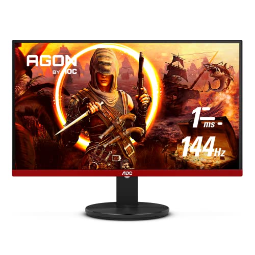 AOC G2490VX 24' Class Frameless Gaming Monitor, FHD 1920x1080, 1ms 144Hz, FreeSync Premium, 126% sRGB / 93% DCI-P3, 3Yr Re-Spawned Zero Dead Pixels, Black