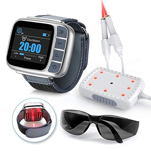 Red Light Therapy Wrist Watch, Low Intensity Acupuncture Infrared Light for Knee Shoulder Body Pain Relief, 4 Power Mode/ 4 Timer, 650nm and 808 nm Wavelength