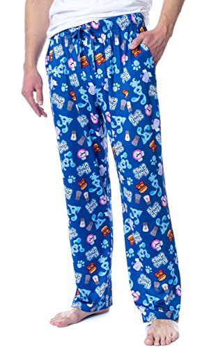 Nickelodeon Mens' Blue's Clues Icon Tossed Print Sleep Pajama Pants (X-Large)