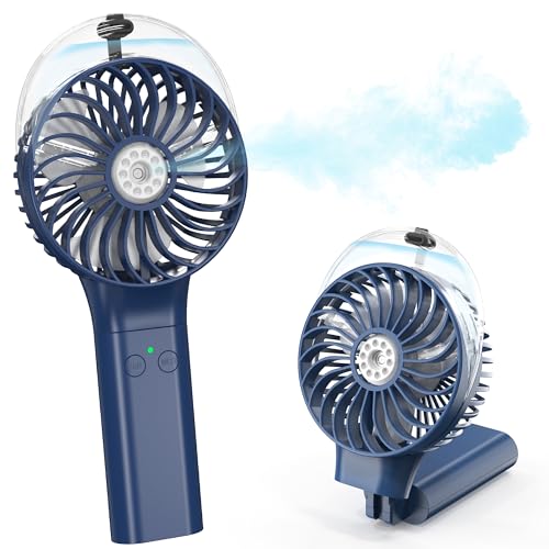 COMLIFE Portable Handheld Misting Fan, 3000mAh Rechargeable Battery Operated Spray Water Mist Fan, Foldable Mini Personal Fan for Travel, Makeup, Home, Office, Camping, Outdoors