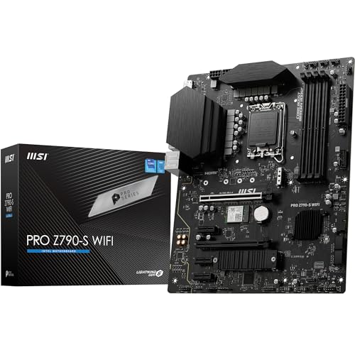 MSI PRO Z790-S WiFi ProSeries Motherboard (Supports 12th/13th Gen Intel Processors, LGA 1700, DDR5, PCIe 5.0, M.2, 2.5Gbps LAN, USB 3.2 Gen2, Wi-Fi 6E, ATX)