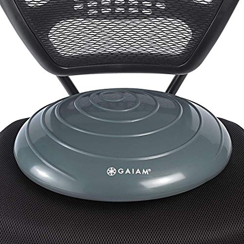 Gaiam Balance Disc Wobble Cushion Stability Core Trainer For Home Or Office Desk Chair & Kids Alternative Classroom Sensory Wiggle Seat - Grey , 16 Inch
