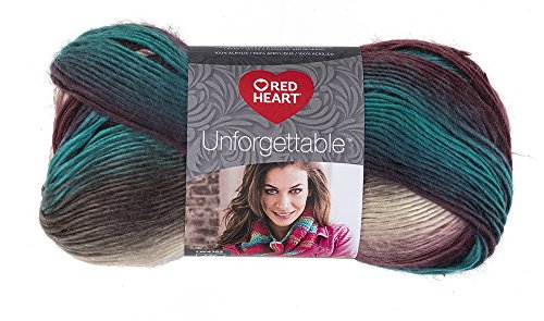 RED HEART E793-3952 Tealberry Unforgettable Yarn, 1 Pack, 810 Foot