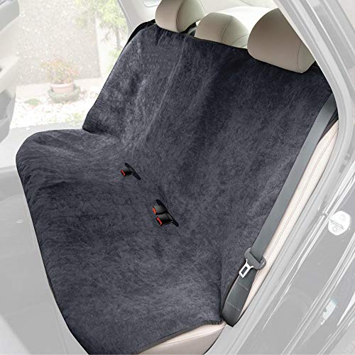 BDK UltraFit Waterpoof Car Seat Towel Cover, Rear Bench with Black Trim – Washable Sweat Seat Protector, Ideal for Gym Swimming Surfing Running Crossfit, Fits Most Auto Truck Van and SUV