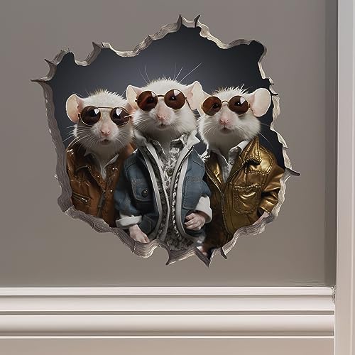 Three Blind Mice in Mouse Hole Decal - Mouse Hole 3D Wall Sticker