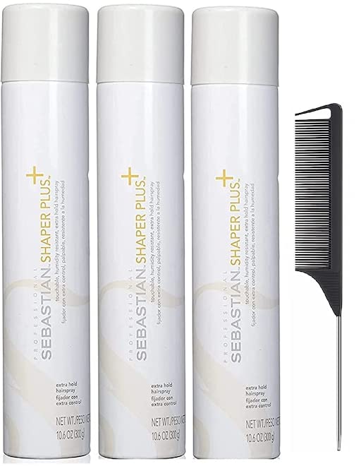 Generic Shaper Plus - Extra Hold Hairspray - 10.6 Ounce - And Black Steel Comb (Pack Of 3)
