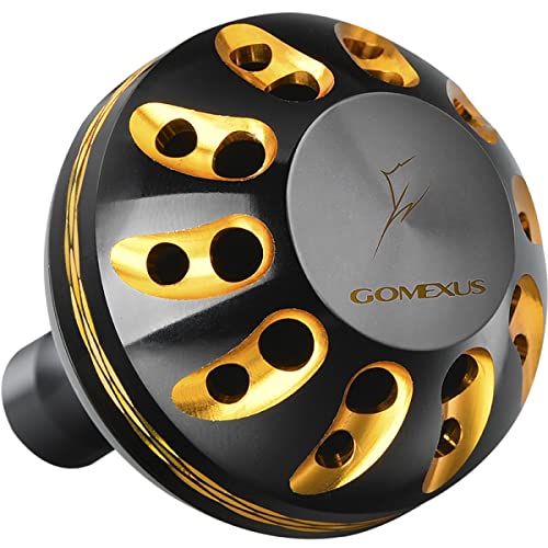 GOMEXUS Power Knob Compatible for Shimano 17 18 Sahara 500-5000 Daiwa 18 Tatula LT 1000-4000 Direct Penn Battle II 1000-5000 Drill Fitment Spinning Reel Handle Replacement 35mm Metal