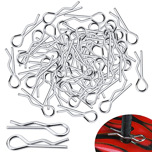 Hobbypark 1/18 Body Clips Small Bent Springy R Pins for WLtoys A949 A959 A969 A979 A959-B A969-B A979-B RC Car Vehicles Replacement (50-Pack)